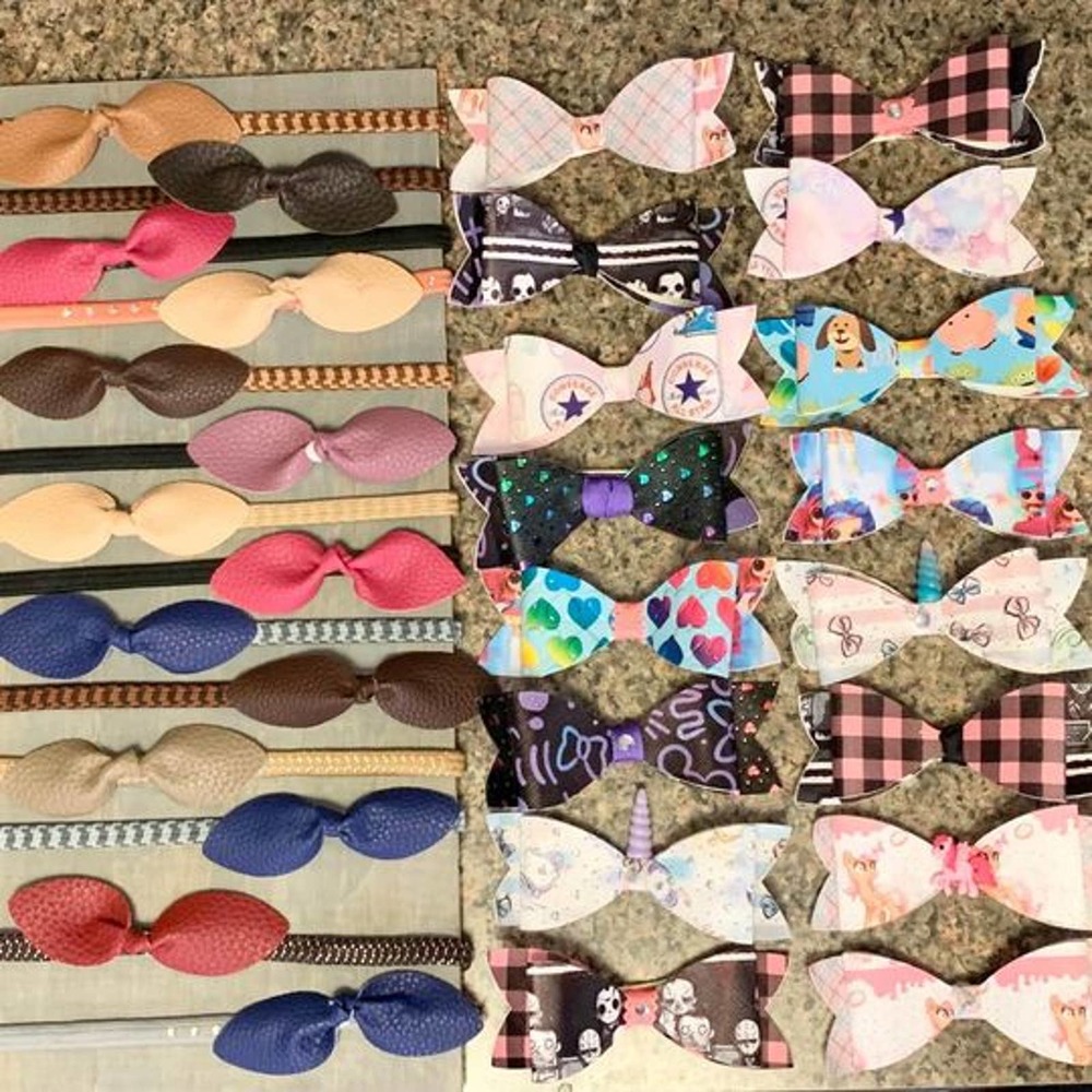 30 Piece Lot Faux Leather Hair Accessories for resell or Gift